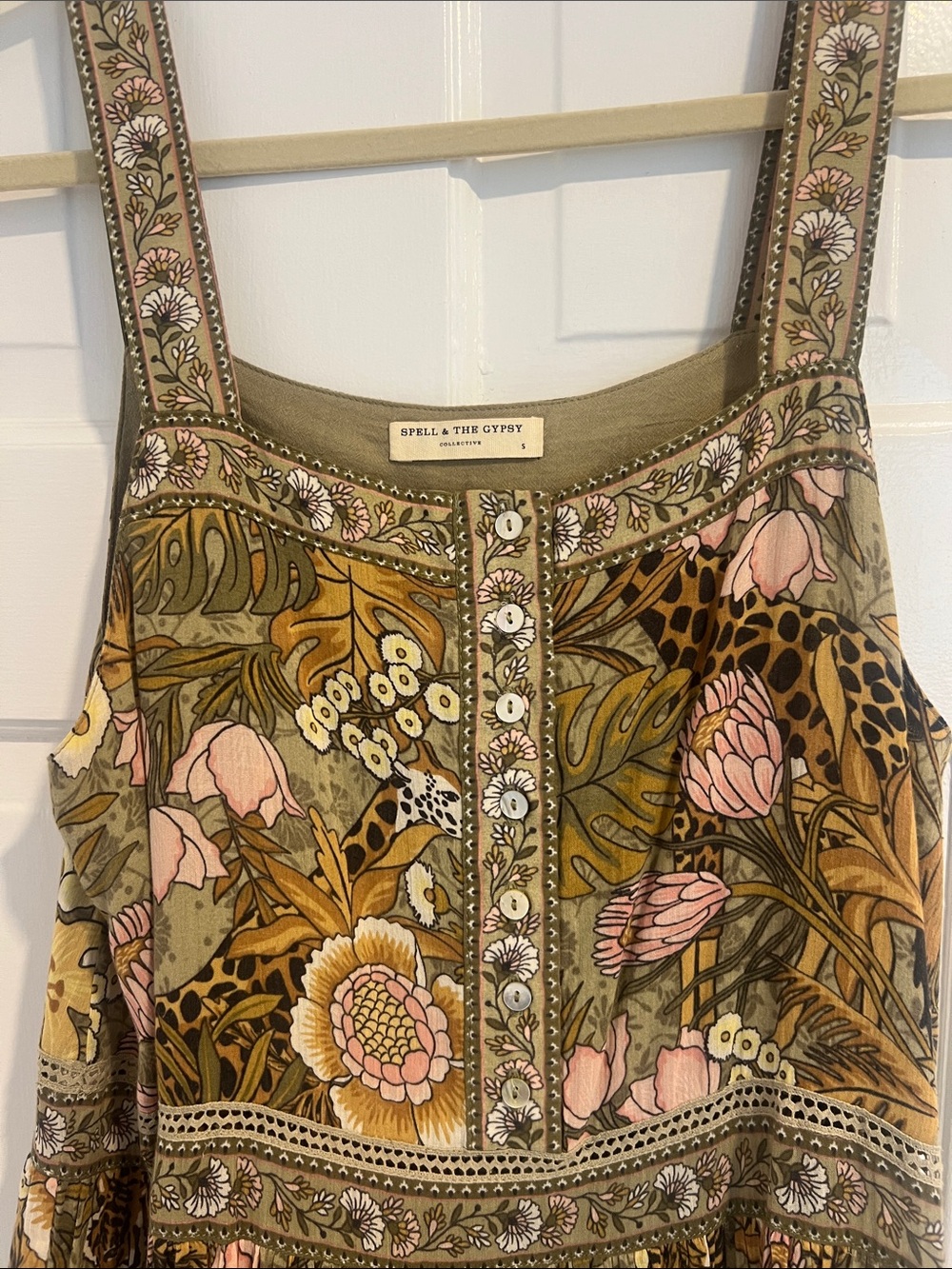 Spell & The Gypsy Jungle Midi Dress, SM - Picture 2 of 7